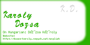 karoly dozsa business card